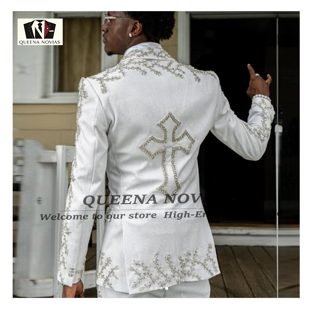 High End Men'S Formal Wear - Setelan Tuksedo Pengantin Pria Batu Manik-manik