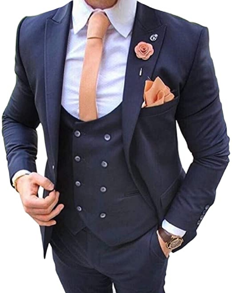 Men Formal Wear Pants - Setelan Pria Biru Dongker 3 Pcs