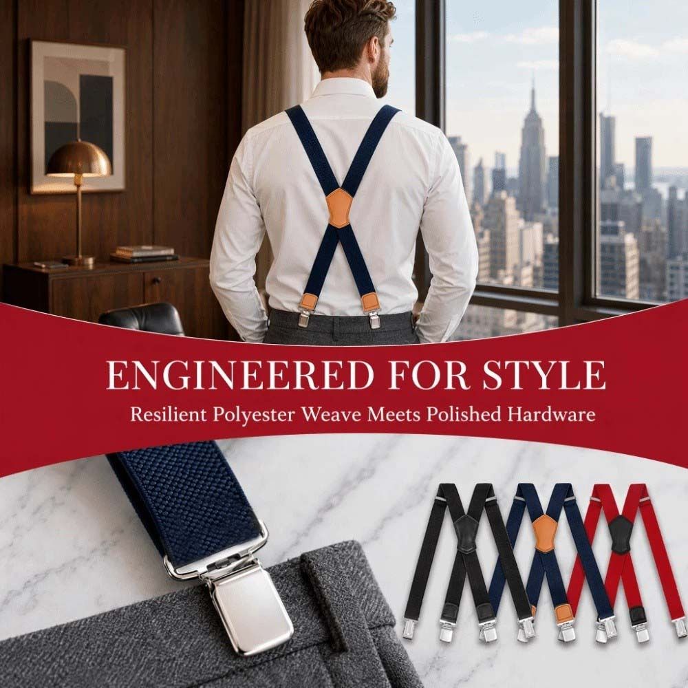 Suspender Clip Formal - Penyangga Celana Elastis Baru, Kuat, Dapat