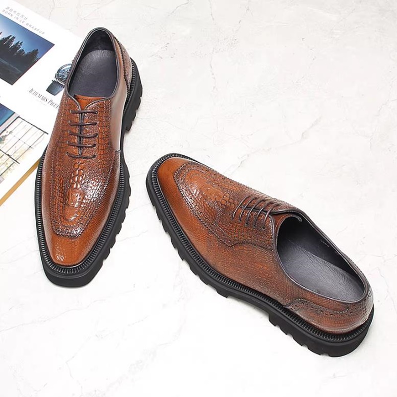High End Men'S Formal Wear - Sepatu Kulit Motif Buaya Kelas Atas
