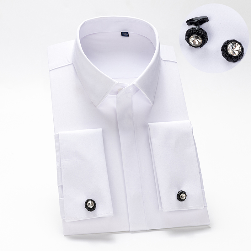 High End Men'S Formal Wear - Kemeja Pria dengan Kancing Manset Prancis,