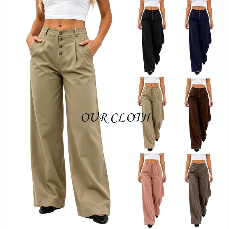 Dress Pant Flat Front - Celana Panjang Lebar Pakaian Kasual Bisnis