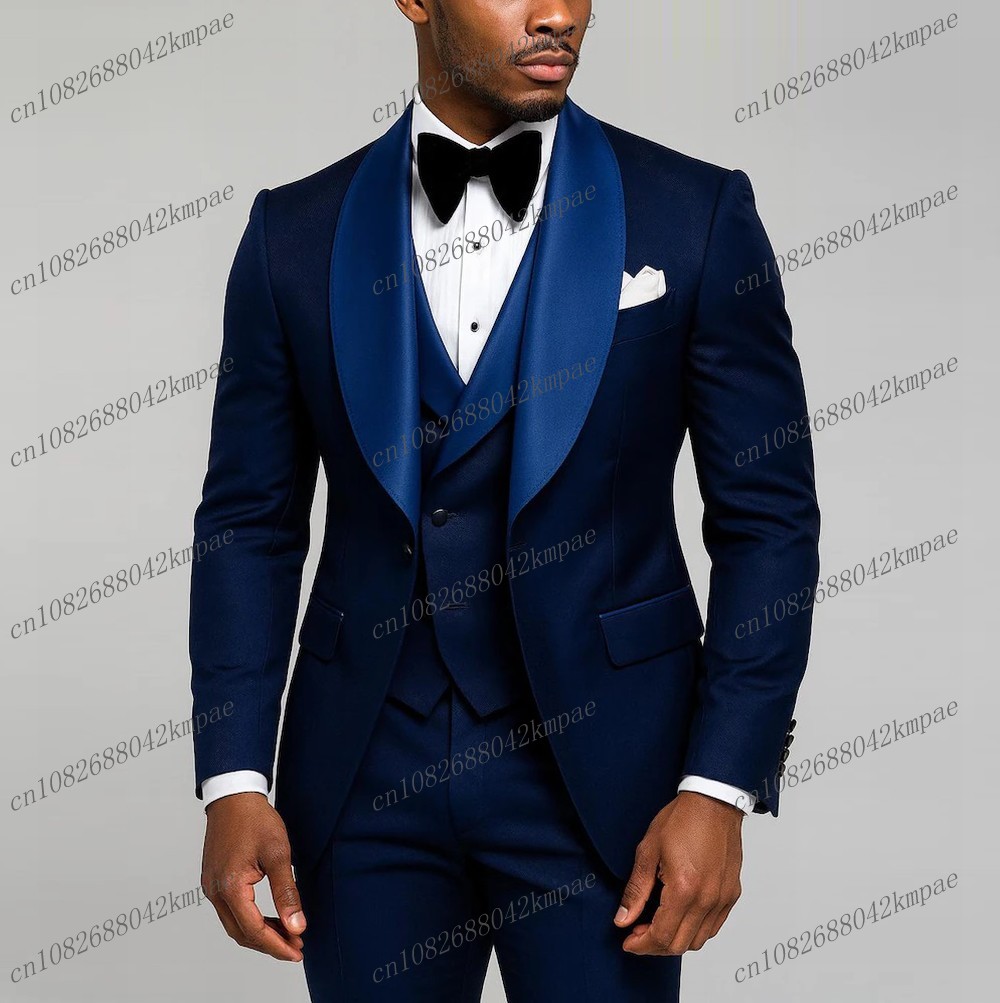 Setelan Jas Pria Formal Biru D - Men Formal Wear Wedding ulasan dan harga