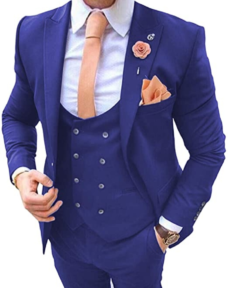 Setelan Pria Biru Dongker 3 Pc - Men Formal Wear Pants ulasan dan harga