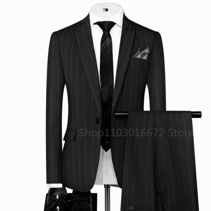 Jas Pria Bergaris Abu-abu/Hita - Men Formal Wear Wedding ulasan dan harga