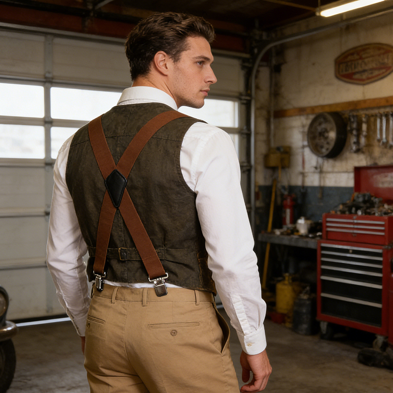 Penyangga Celana Pria Retro Mo - Suspender Clip Formal ulasan dan harga