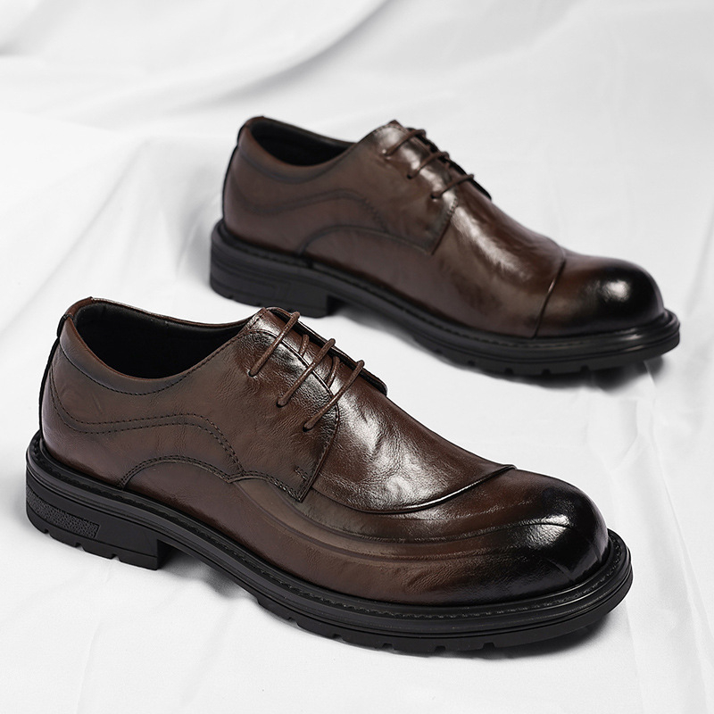 Sepatu Kulit Asli Coklat Mengk - Men Formal Wear Wedding ulasan dan harga