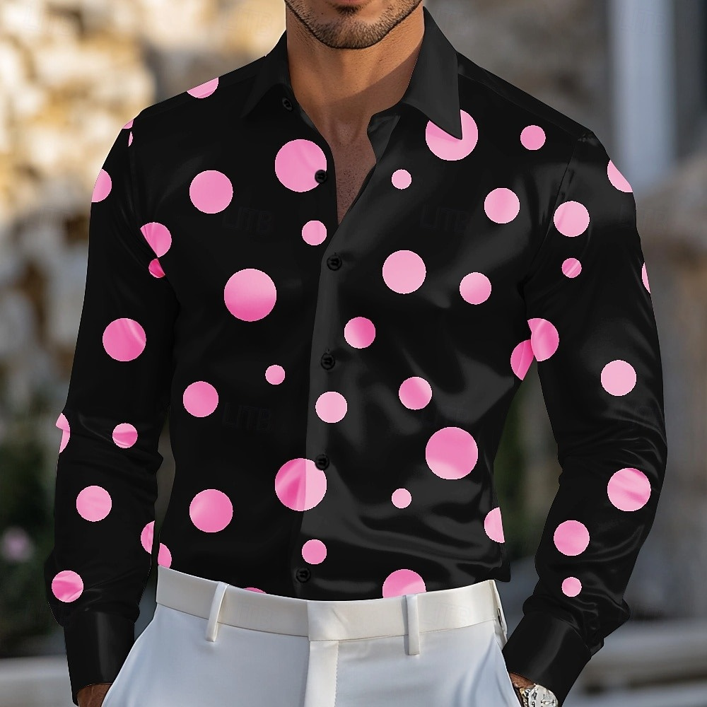 Kemeja Pria Motif Polka Dot Ge - Men Formal Party Wear Shirt ulasan dan harga