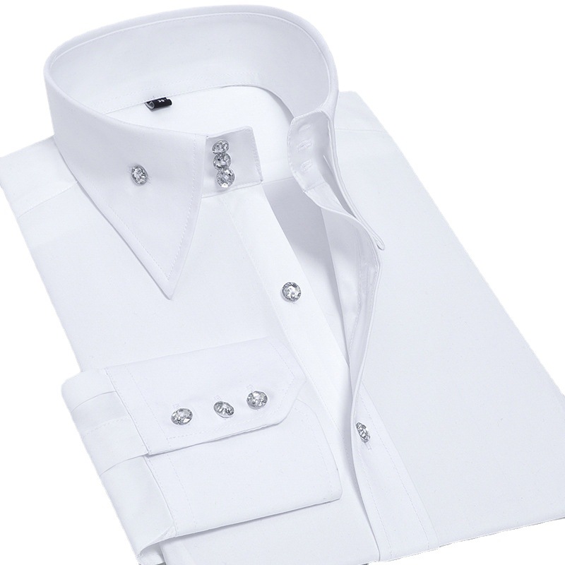 Kemeja Pria Slim Fit Mewah den - Men Formal Party Wear Shirt ulasan dan harga