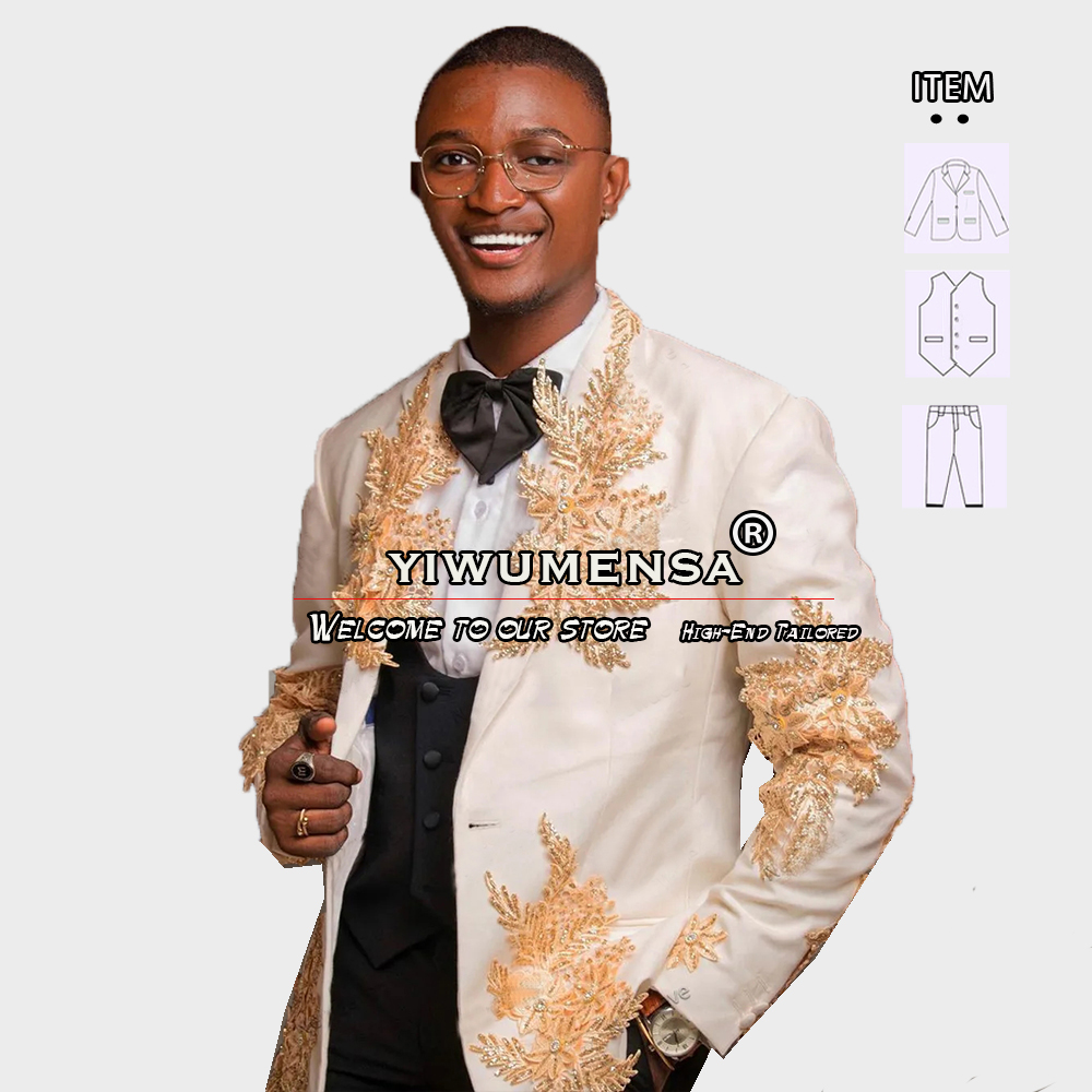 Setelan 3 Potong Kustom Pakaia - Men Formal Wear Wedding ulasan dan harga