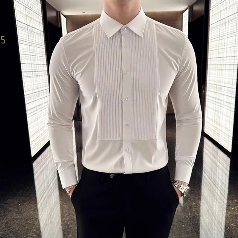 Baju pesta pernikahan pria, ba - Men Formal Party Wear Shirt ulasan dan harga